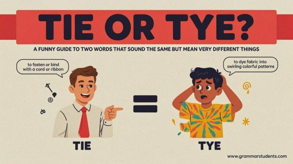 Tie or Tye Meaning Difference Correct Spelling and Usage