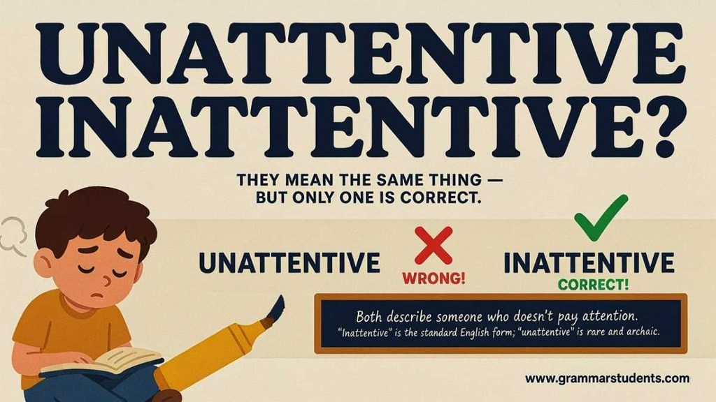 Examples of Unattentive in Sentences
