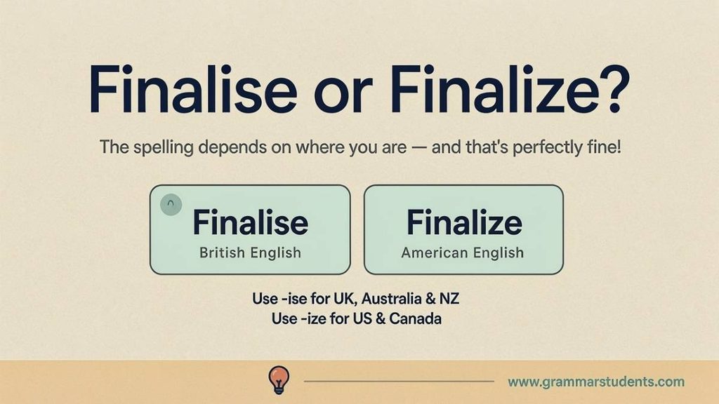 Finalise or Finalize Meaning in Simple English
