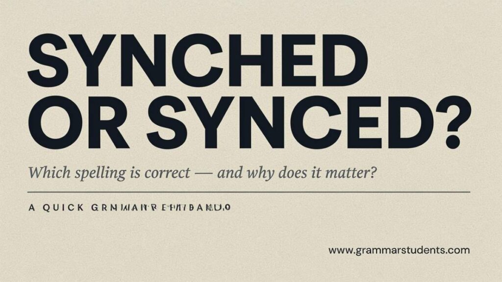 Synched or Synced Correct Spelling Meaning and Usage